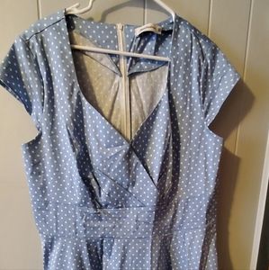 Plus Blue Polka Dot Dress